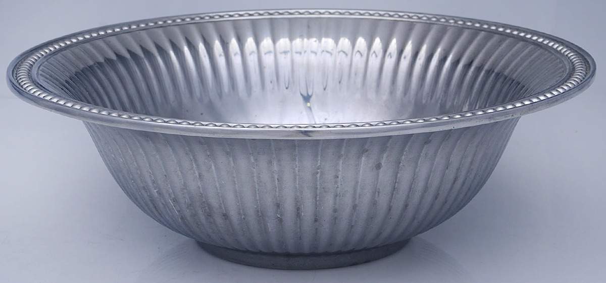 Flutes & Pearls (Pewter, Hollowware) Salad Bowl by Wilton Armetale-1