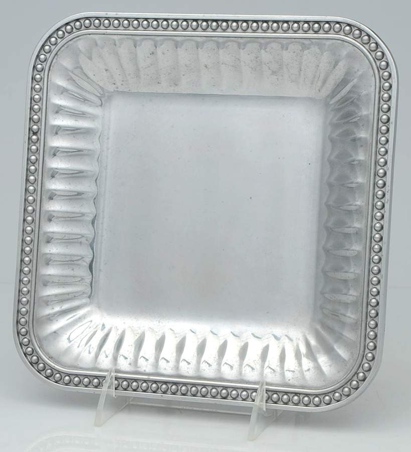 Flutes & Pearls (Pewter, Hollowware) 9" Square Tray by Wilton Armetale-1