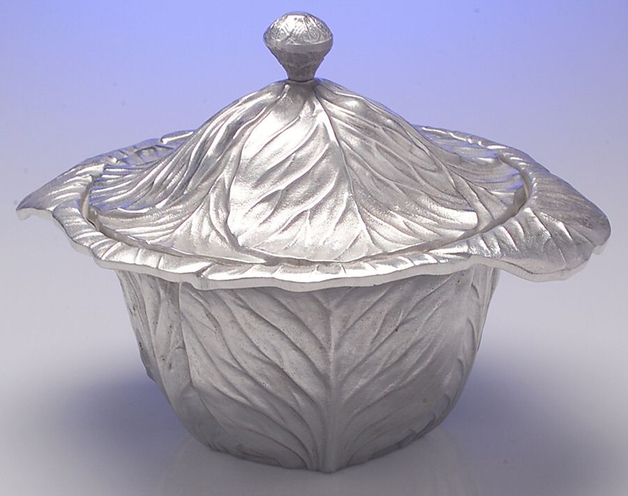 Majolica (Pewter, Hollowware) Covered Casserole by Wilton Armetale-1