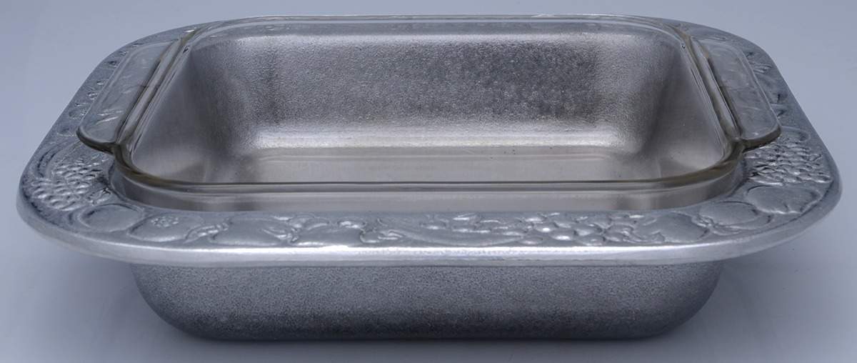 Fruit (Armetale, Hollowware) 11" Square Baker & Pyrex Liner by Wilton Armetale-1