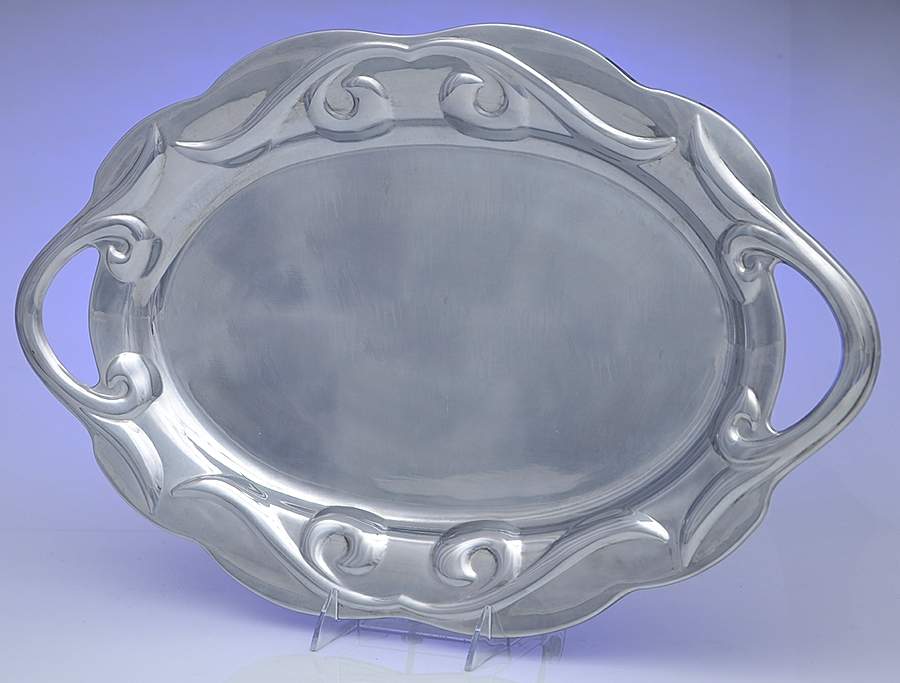 Scroll (Armetale, Hollowware) Large Oval Tray by Wilton Armetale-1