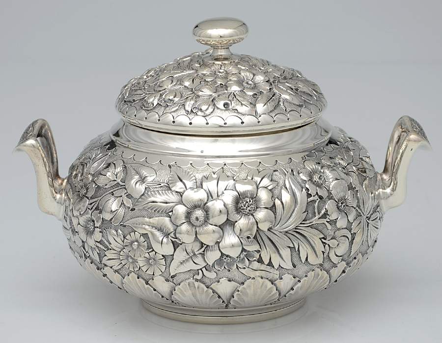 412R (Sterling, Hollowware) Sugar Bowl & Lid by Whiting Manf Co-1