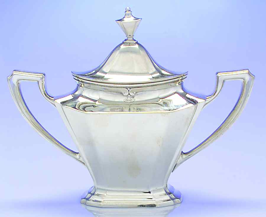 King Albert (Sterling, Hollowware) Sugar Bowl & Lid by Whiting Manf Co-1