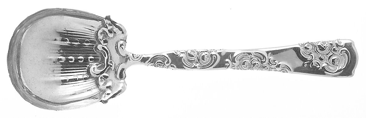 Roses and Scrolls (Sterling) Sugar Spoon by Whiting Manf Co-1