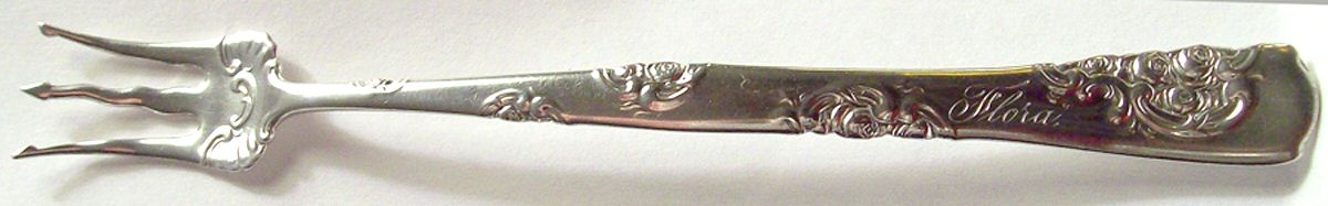 Roses and Scrolls (Sterling) Oyster Fork by Whiting Manf Co-1