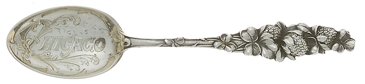 Floral Series #1 (Sterling) Souvenir Spoon (Five O'Clock Spoon) by Watson-1