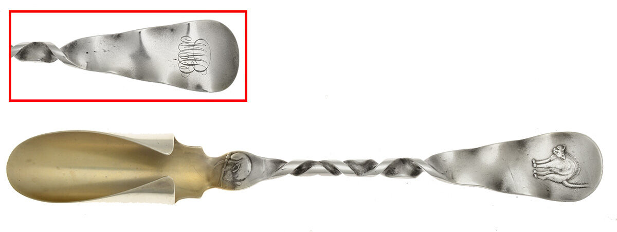 Cat & Mouse (Sterling) Solid Cheese Scoop by Whiting Manf Co-1