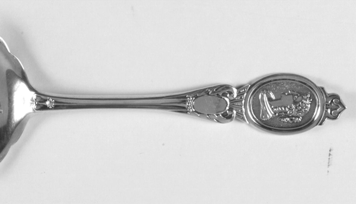 Medallion (Sterling, 1864) Large Solid Fish Serving Knife by John L Westervelt-1
