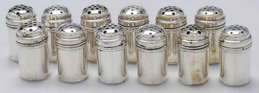7721 (Sterling, Hollowware) Individual Salt and Pepper Sets (6 Sets) by Weidlich Silver-1