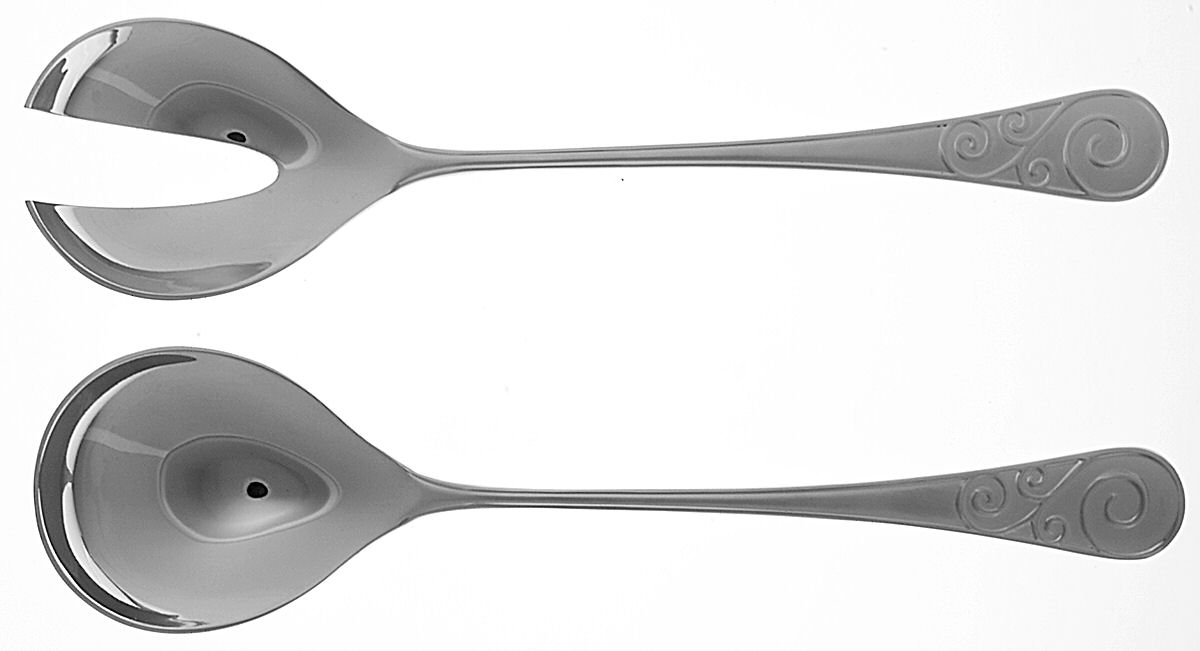 Swirl (Stainless) (2 Pc) Solid Salad Set by Wedgwood Silver-1