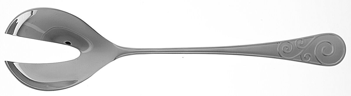 Swirl (Stainless) Solid Salad Serving Fork by Wedgwood Silver-1