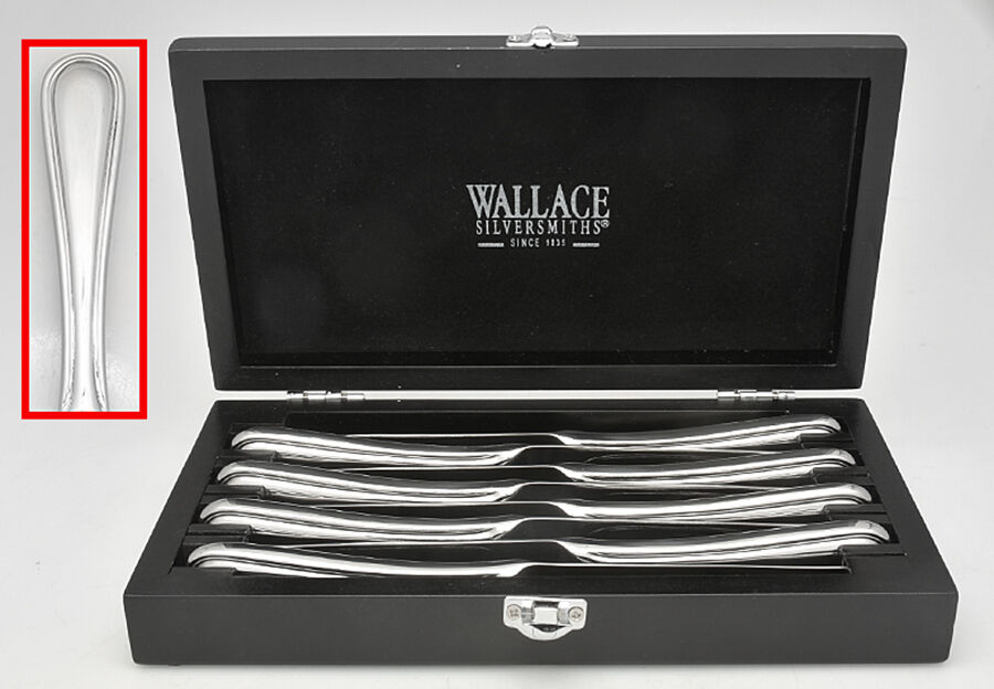 Royal Thread (Stainless) (Set of 8) Individual Steak Knives & Case by Wallace Silver-1