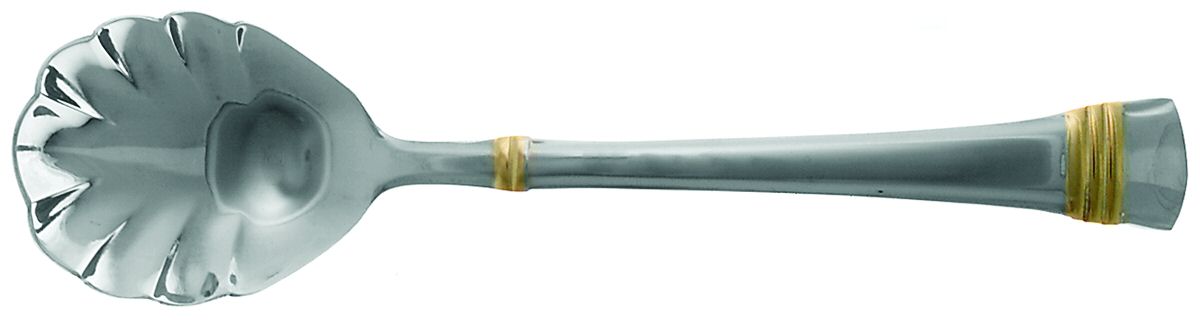 Zenith-Gold (Stainless, Gold Accent) Sugar Shell Spoon by Wallace Silver-1