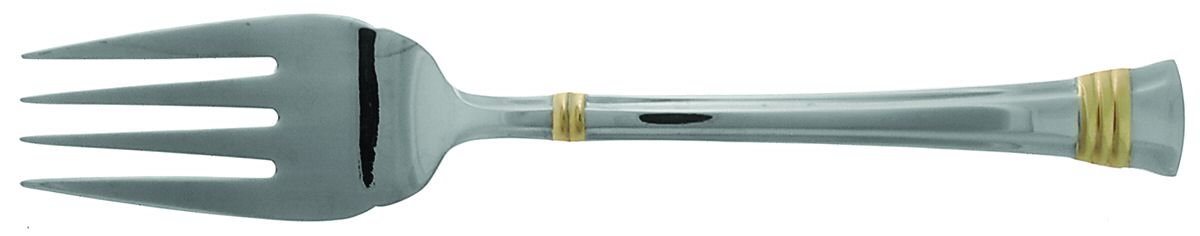 Zenith-Gold (Stainless, Gold Accent) Medium Solid Cold Meat Serving Fork by Wallace Silver-1