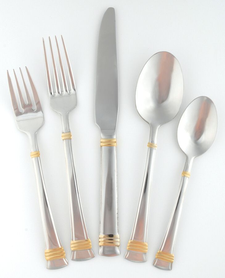 Zenith-Gold (Stainless, Gold Accent) 5 Piece Place Setting by Wallace Silver-1