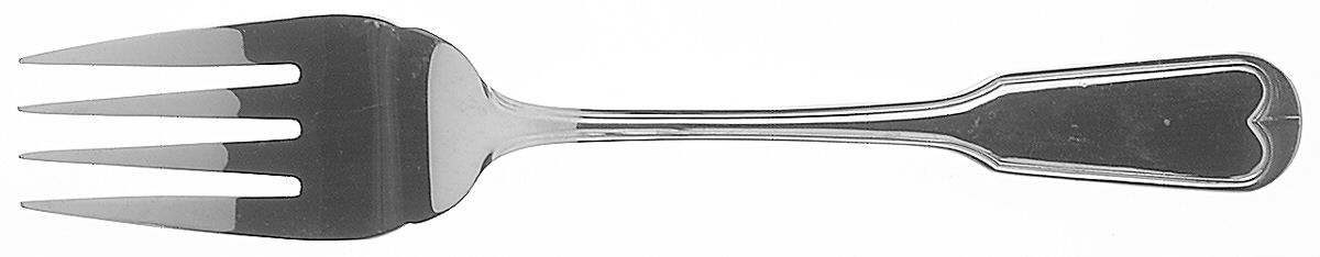 Continental Fiddle (Stainless) Medium Solid Cold Meat Serving Fork by Wallace Silver-1