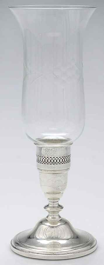 621 (Sterling, Hollowware) Weighted Hurricane Lamp & Globe by Westmorland Silver-1