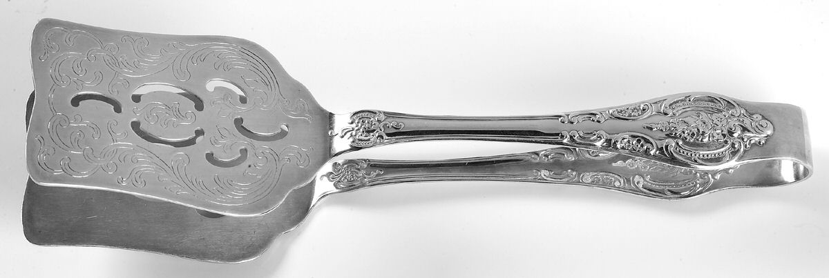 Baroque (Silverplate) Large Solid Sandwich Tongs by Wallace Silver-1