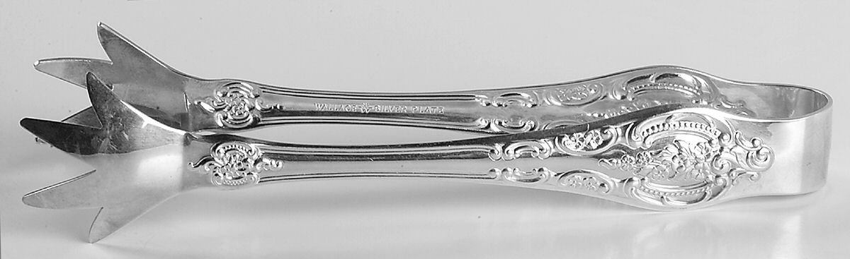 Baroque (Silverplate) Large Ice Serving Tongs by Wallace Silver-1