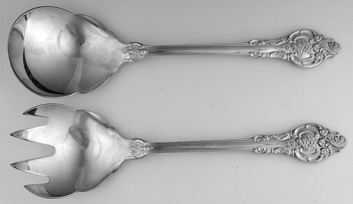 Baroque (Silverplate) (2 Pc) Solid Salad Set by Wallace Silver-1