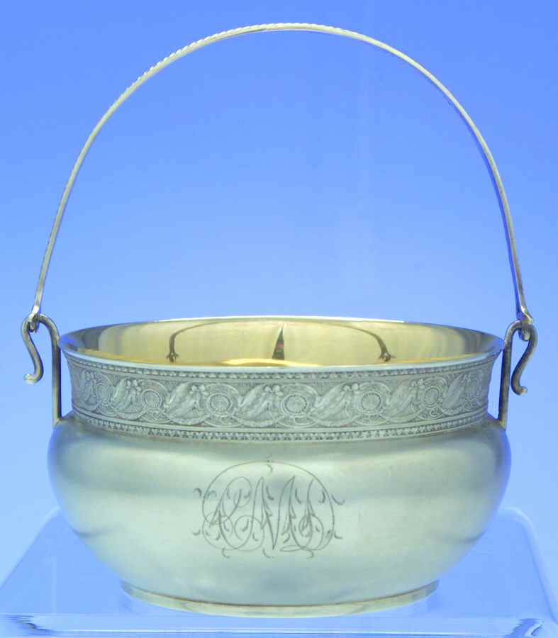464 (Sterling, Hollowware) Handled Open Sugar Basket by Whiting Manf Co-1