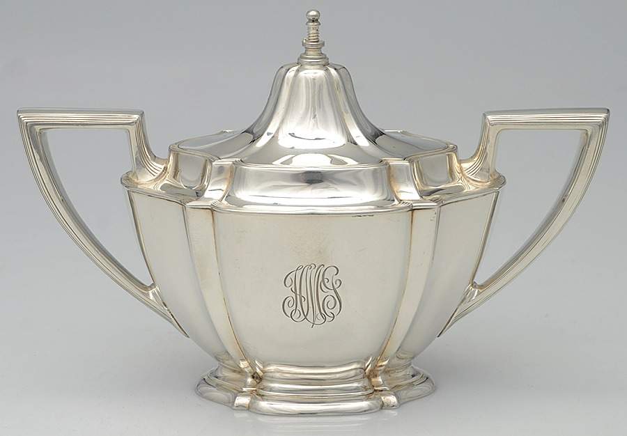 8580 (Sterling, Hollowware) Sugar Bowl & Lid by Watson-1