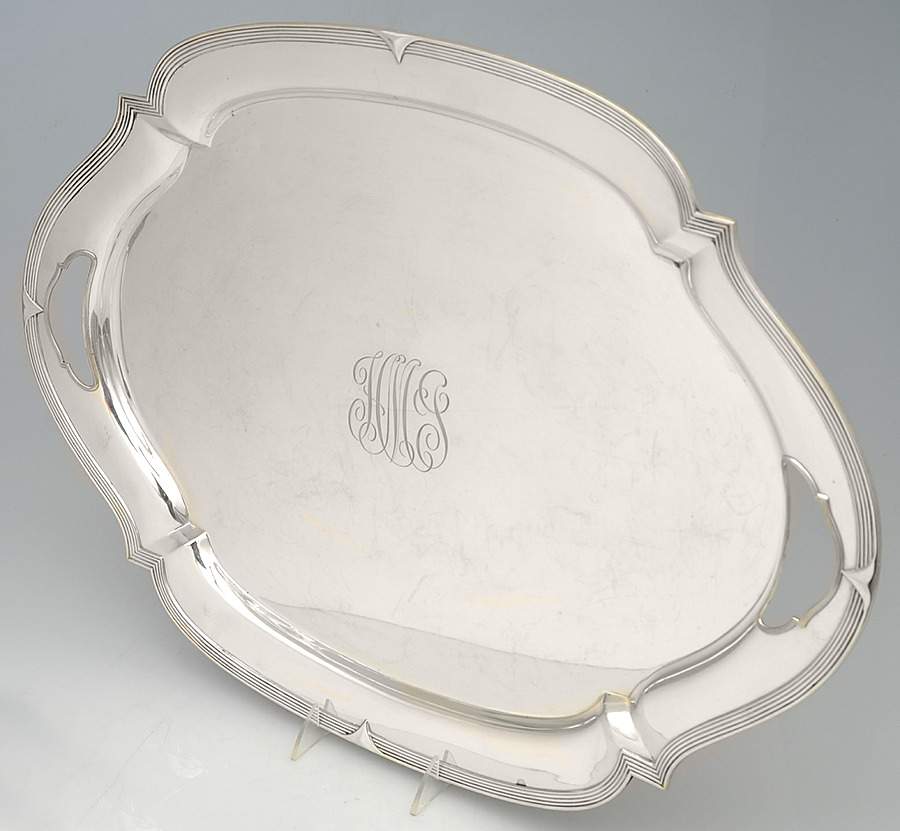 8580 (Sterling, Hollowware) Large Waiter Tray by Watson-1