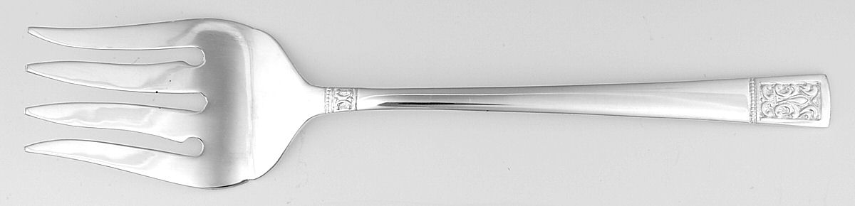 Lauriat (Silverplate) Medium Solid Cold Meat Serving Fork by Wallace Silver-1