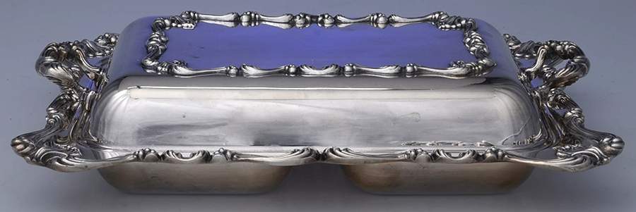 Victorian 225 (Silverplate, Hollowware) Rectangular Entree Server & Lid by W & S Blackington Co-1