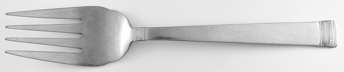 Coin Edge (Stainless) Medium Solid Cold Meat Serving Fork by Wallace Silver-1