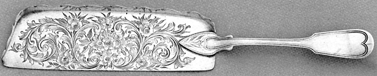 Fiddle Thread Large Flat Handle Crumb Knife/Crumber by William Gale & Son-1