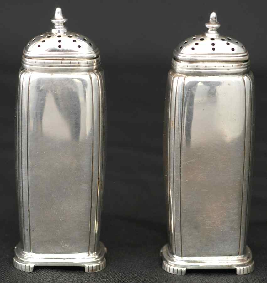 Rhythm (Sterling, Hollowware) Salt and Pepper Set by Wallace Silver-1