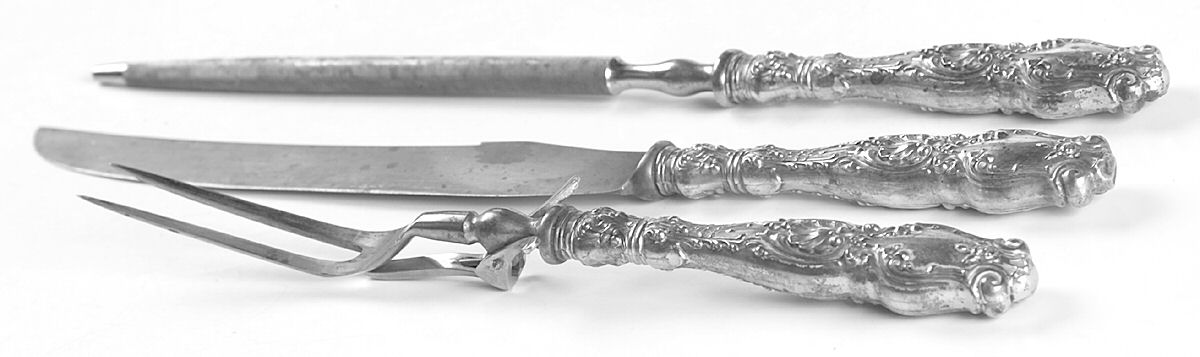 WS1 (Sterling) Small Steak 3-Piece Carving Set with Stainless Blade by Woodside Sterling Co-1
