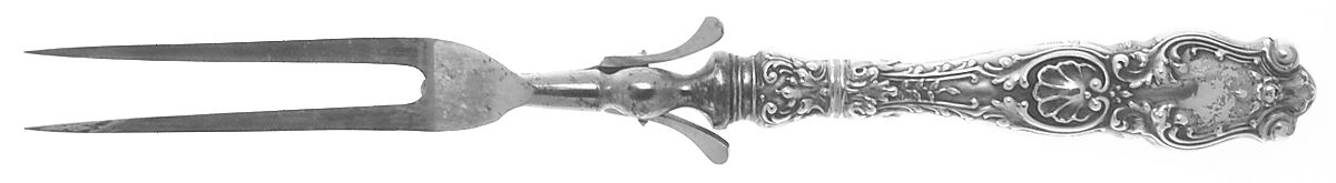 WS1 (Sterling) Small Steak Carving Fork with Stainless Prongs by Woodside Sterling Co-1