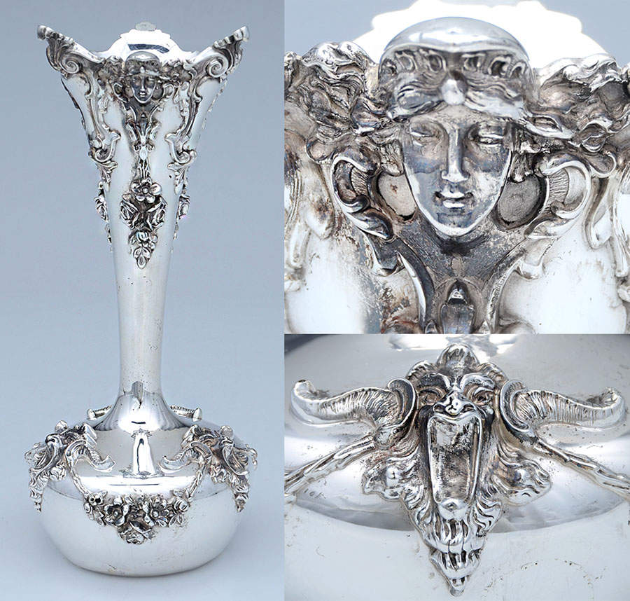 801 (Sterling, Hollowware) 9" Vase by Wm B Kerr-1