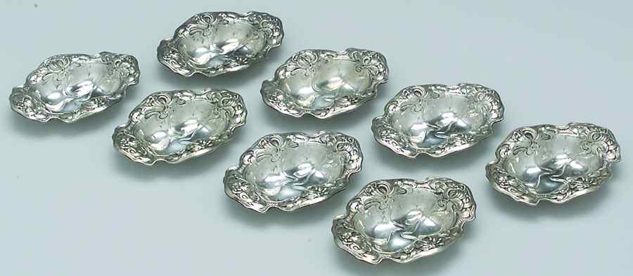 1323 (Sterling, Hollowware) Nut Dish (Set of 8) by Wm B Kerr-1