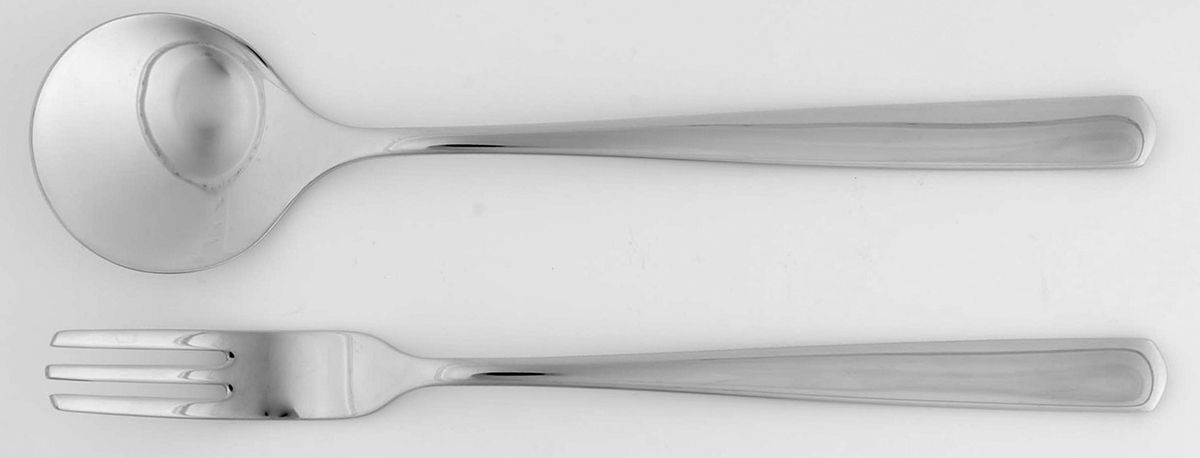 Bistro (Stainless, No Center Ridge) Pasta Fork & Spoon/Indiv Set by WMF Flatware-1