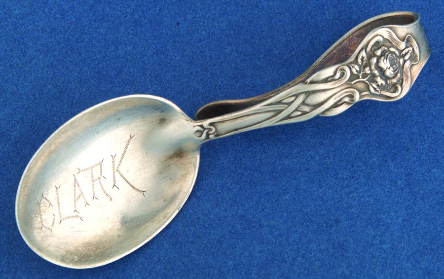 Floral Series #3 (Sterling) Spoon-Baby/Curved Handle by Watson-1
