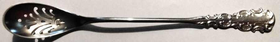 Brunswick (Sterling) Pierced Bowl Short Handle Olive Spoon by Watson-1