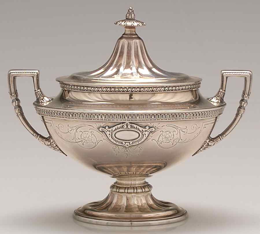 3700-2 (Sterling, Hollowware) Sugar Bowl & Lid by Wallace Silver-1