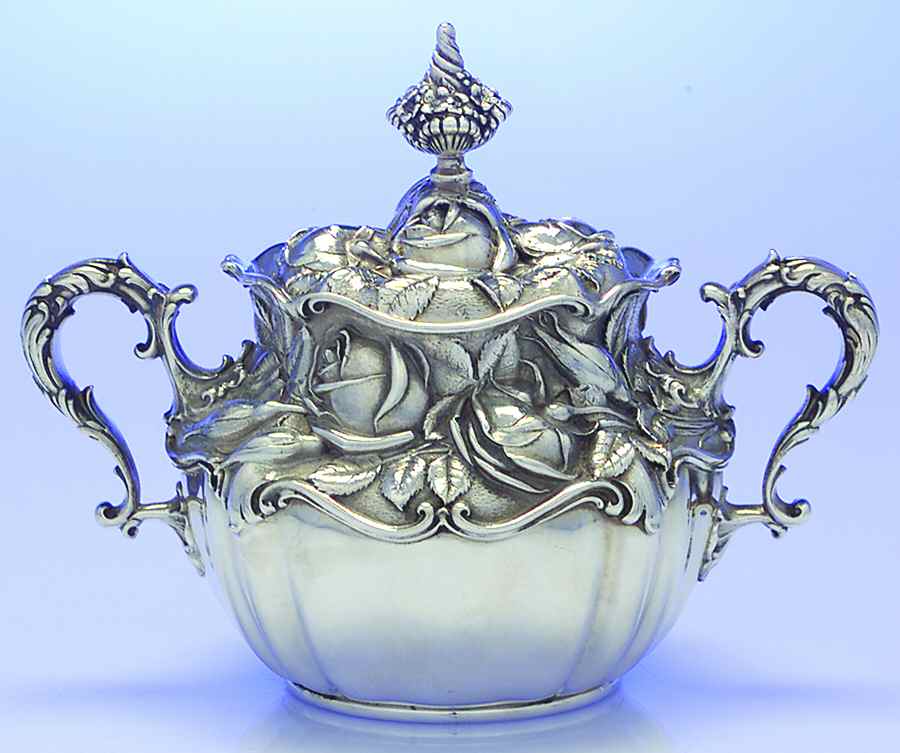 6221 (Sterling, Hollowware) Sugar Bowl & Lid by Whiting Manf Co-1