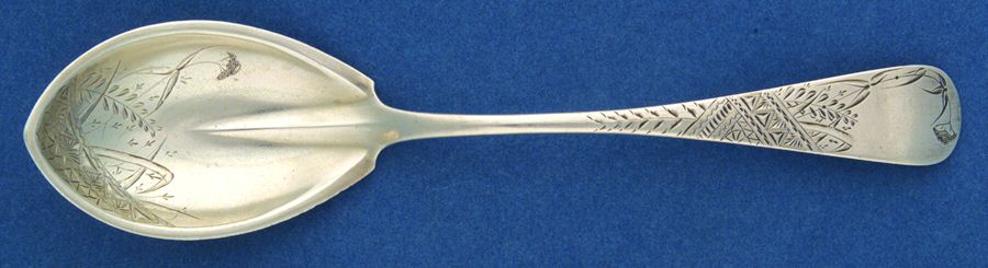 WMW3 (Sterling) Large Bright Cut Jelly Spoon by Wm Wilson & Son-1
