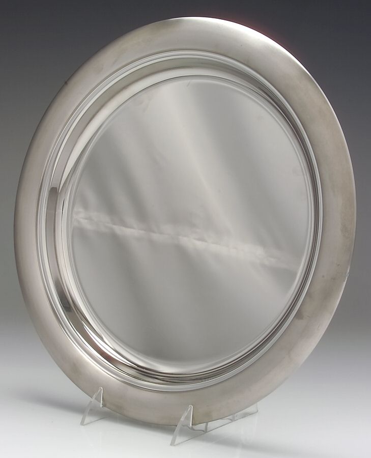 Vintage 13" Metal Round Tray by Waterford Crystal-1