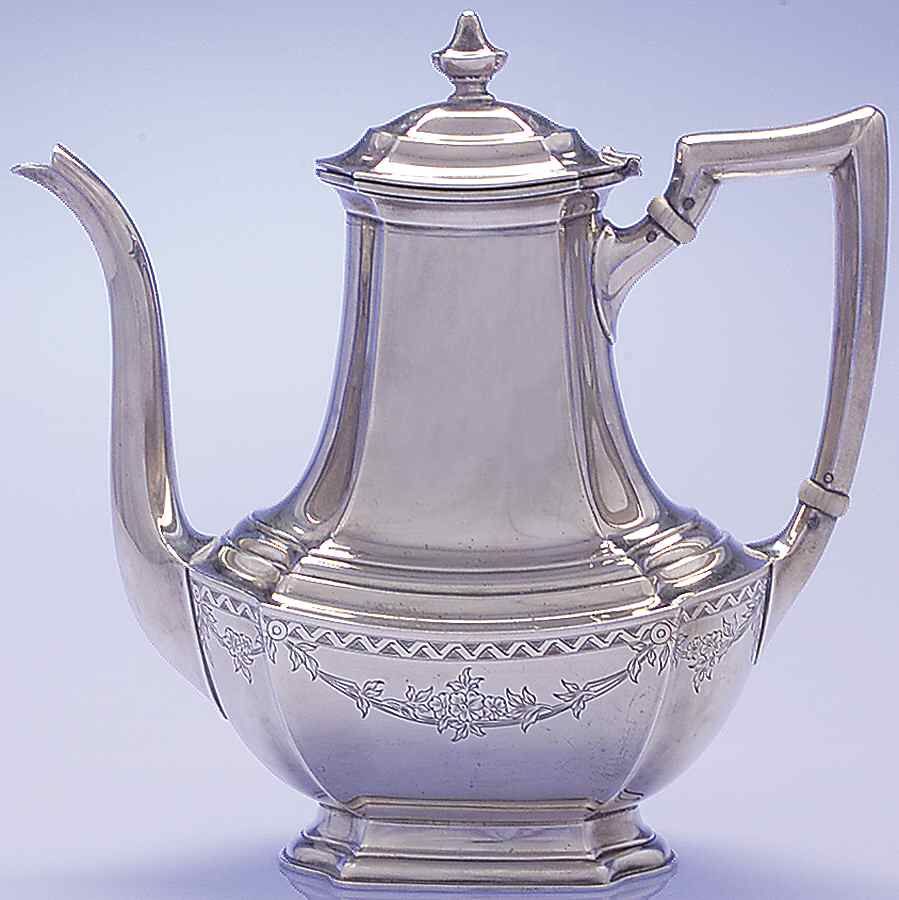 Washington-Engraved (Sterling, Hollowware) Coffee Pot by Wallace Silver-1
