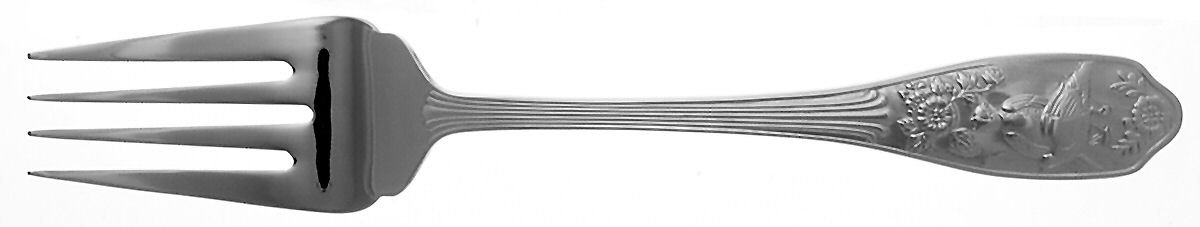 Woodland (Stainless) Large Solid Cold Meat Serving Fork by Spode Silver-1