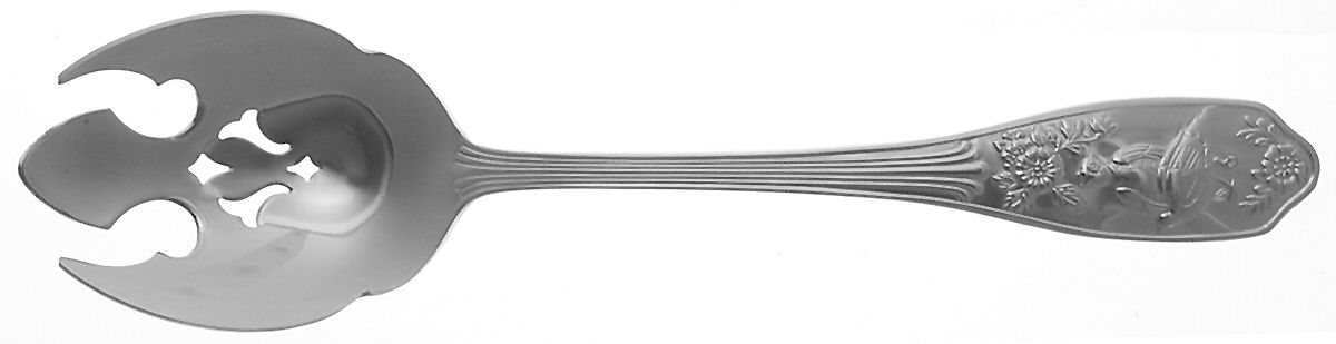 Woodland (Stainless) Pierced Tablespoon (Serving Spoon) by Spode Silver-1