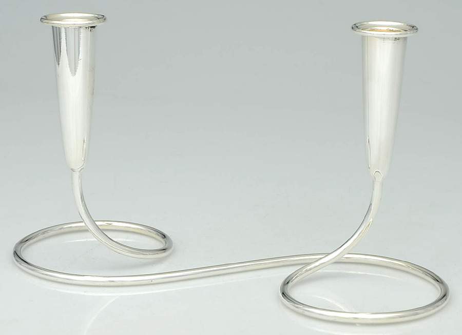Silverplate Hollowware Small Plated 2-Light Candelabra by WMF Flatware-1