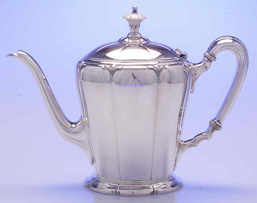 Lotus (Sterling, Hollowware, Scallop Base) Teapot by Watson-1