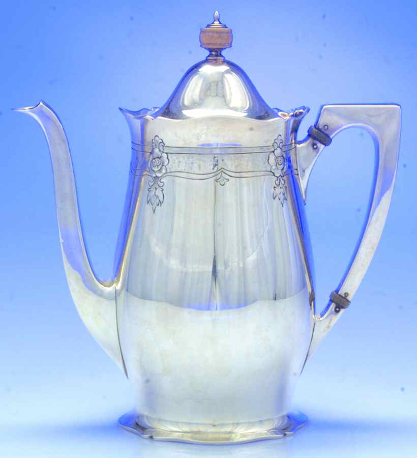 Antique (Strl, Hollow, Floral) Teapot by Wallace Silver-1