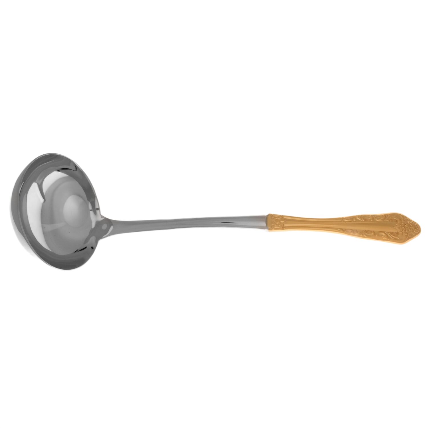 Antique Baroque (Gold Electroplate) Soup Ladle with Stainless Bowl HC by Wallace Silver-1